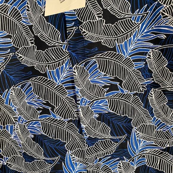 Cellabie Navy Blue Floral Cotton Blend Short Sleeve Button Front Shirt Men Sz XL - Picture 4 of 10